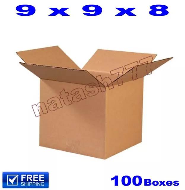 100 - 9x9x8 Cardboard Boxes 32ECT Mailing Packing Shipping Corrugated Carton