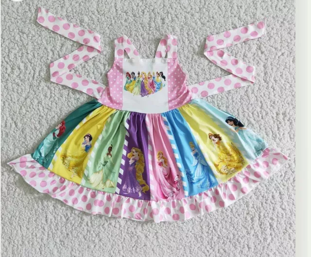 Disney Princess Belle Cinderella Girls Boutique Apron Twirl Dress NEW 3T