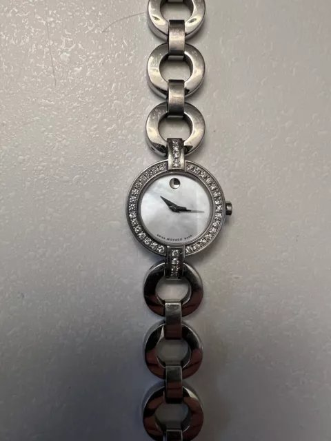 Movado Bela Moda Ss Mop Diamond Bezel Watch