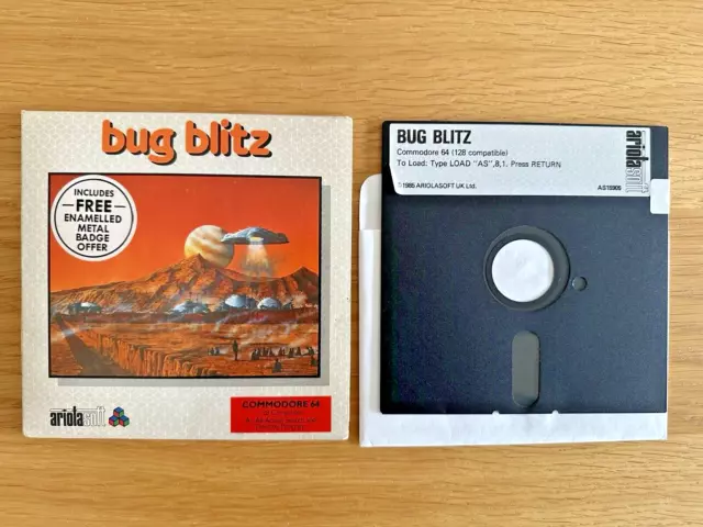 RARE COMMODORE 64 DISK - BUG BLITZ (Ariolasoft) 1985 - 100% Working good !