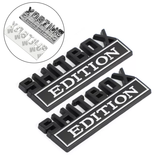 2pc Shitbox Edition Emblem Decal Badges Stickers Pour Ford Chevr Car Truck #C
