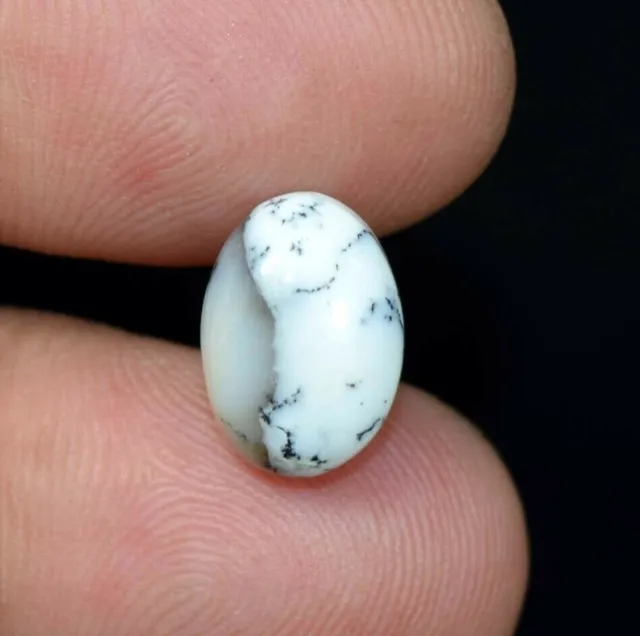 Cabochon ovale en opale de dendrite naturelle Pierre précieuse lâche 4,65...