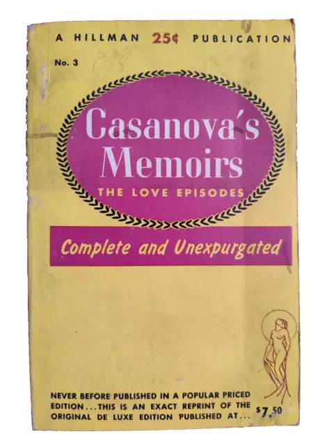 Casanova's Memoirs the Love Episodes ed. Joseph Monet 1948 Vintage Paperback