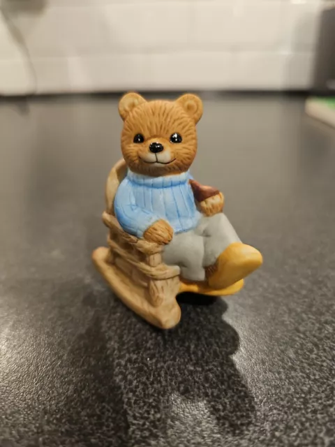 Vintage HOMCO #1470 Grandpa in Rocking Chair Bear Porcelain Figurine