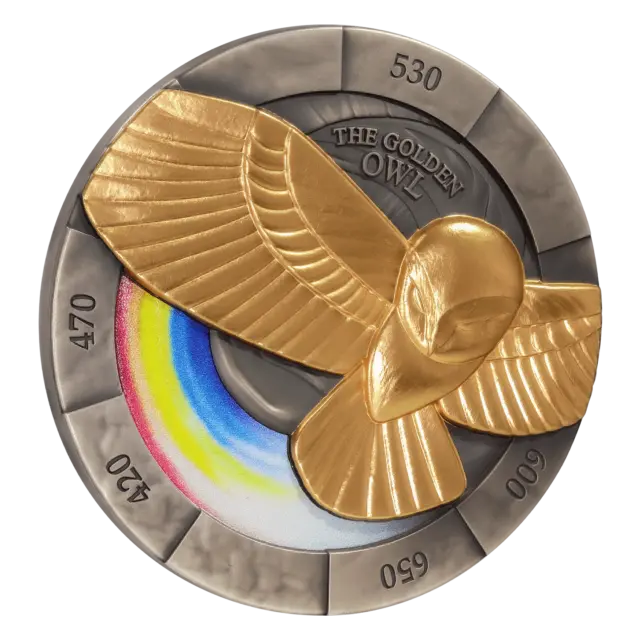 GOLDEN OWL Missing Treasures 2 Oz Silver Coin 5$ Dollars Niue 2023