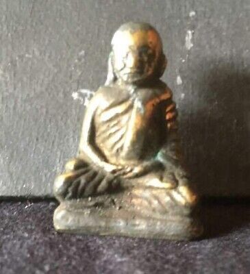 Figure Buddha Bonze Hands Attachments Amulet Sacred Bronze Thailand Thai T133
