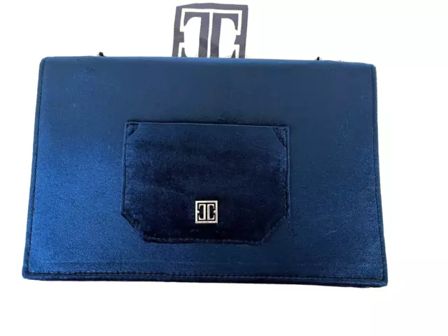 NWOT- IVANKA TRUMP Mara Navy Velvet Silver Chain Cocktail/Shoulder Bag-$195 3