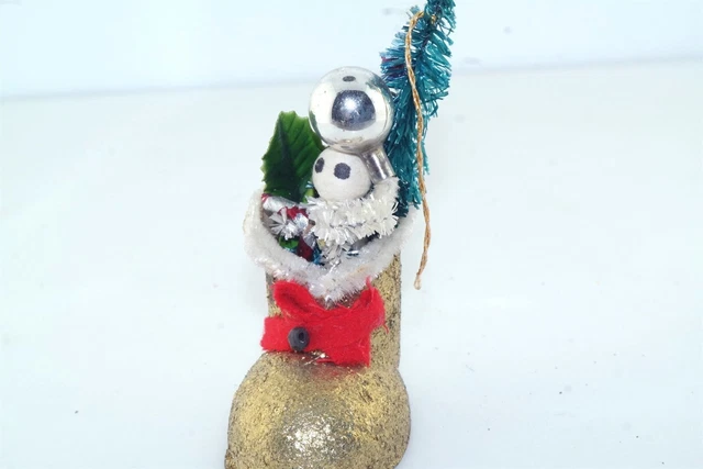 Vtg Boot Skeleton Candy Cane Glass Ball Bristol Brush Tree Christmas Japan