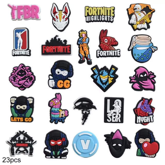 23PCS FORTNITE CARTOON Shoes Charms For Croc DIY Shoes Decoration Accessories 5.14 PicClick UK