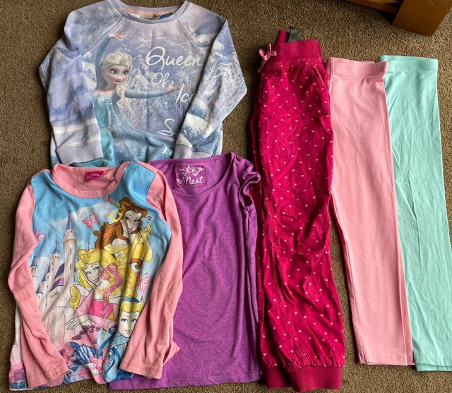 Girls Age 7-8 Years Bundle - 6 Items Tops, Leggings, Jumper inc Princess, Frozen