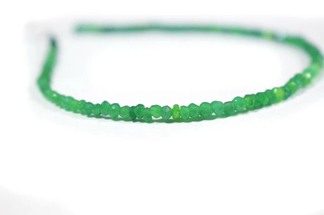 Perles de pierres précieuses à facettes en onyx vert naturel de 2 à 3 mm 7...