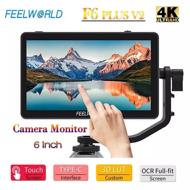 FEELWORLD F6 PLUS V2 6" 3D 4K LUT Touch-Screen DSLR Camera Field Monitor FHD IPS