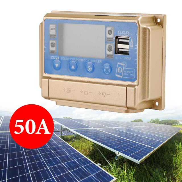 Régulateur Solaire PWM Bluetooth 20A 12V/24V - Contrôle Via Appli - Batterie Plomb/LiFePO4