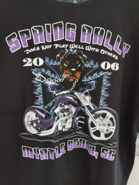 2006 Spring Bike Rally in Myrtle Beach Graphic T-Shirt ~ Black ~ Men's Size 2XL
