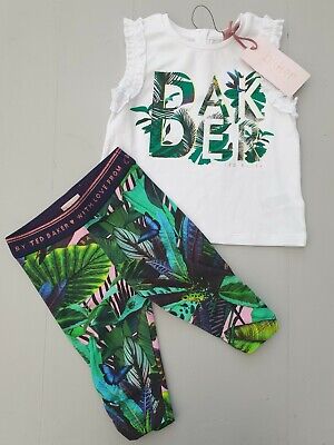 Ted Baker Girls Tropical Top  & Legging Set/Outfit Age 12/18 Mths Bnwt