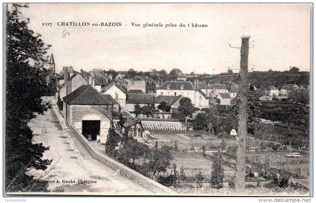 58 CHATILLON EN BAZOIS - vue generale prise du chateau,
