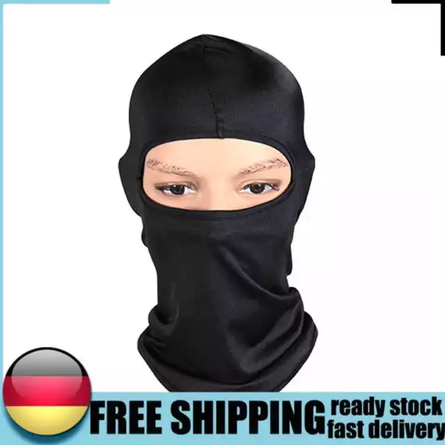 Balaclava Full Face Mask Windproof Racing Cycling Anti UV Hood Cap (Black) DE