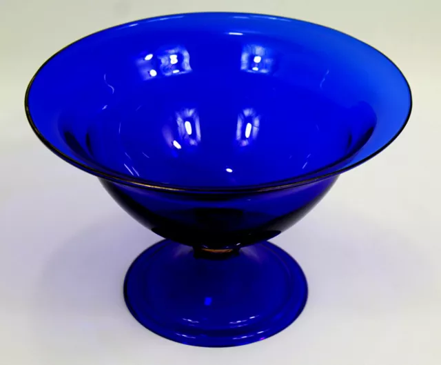 signiert Jean Beck München Art Deco Glas Design XXL Schale Fußschale Royalblau