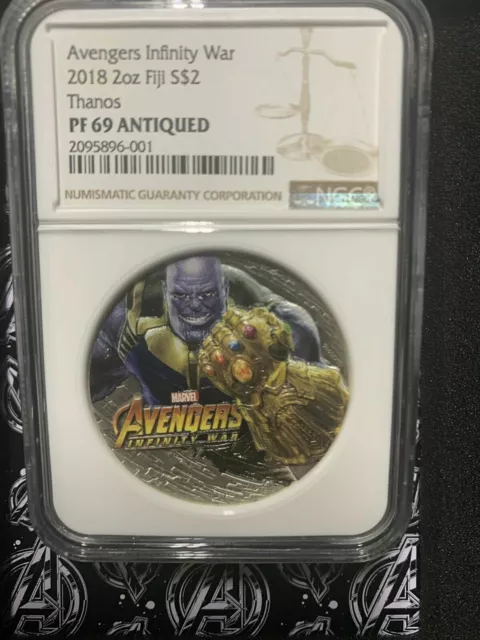 2018 Marvel Avengers: Infinity War - Thanos 2 Oz. Silver Coin Ngc Pf69 Antiqued 2