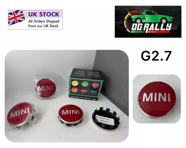 Genuine MINI Centre Wheel Hub Cap Covers Set of 4 Chilli Red F55 F56 36132354148