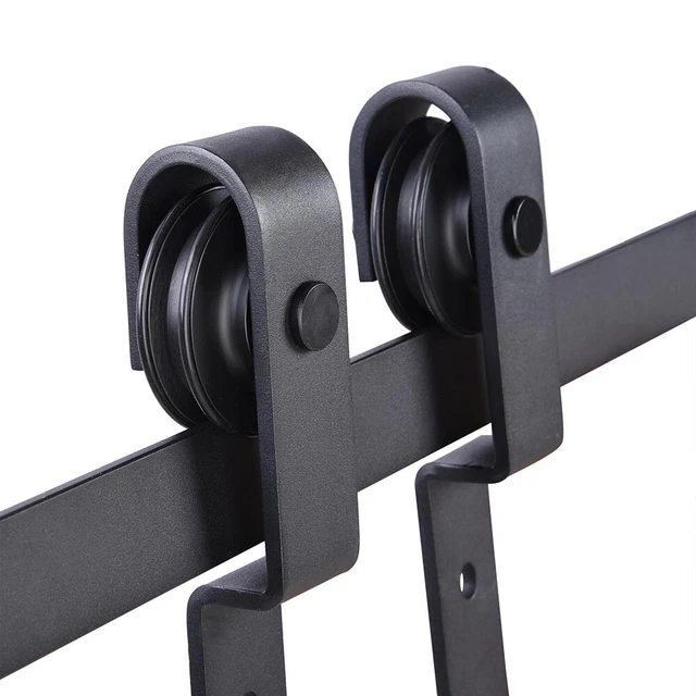 6.6 FT Sliding Barn Wood Door Hardware Roller Track Kit Antique Style