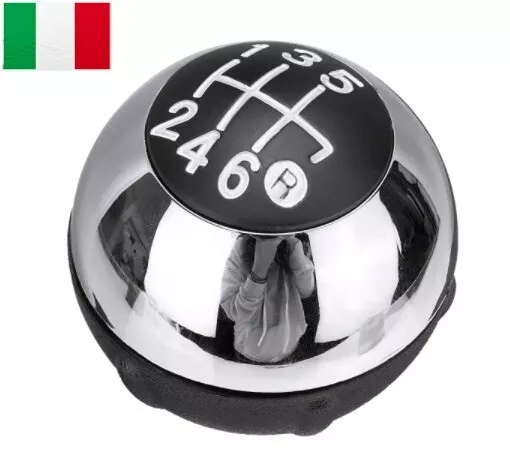 Pomello Leva Cambio Impugnatura Manopola Per FIAT 500 595 6 Marce Cromato Abarth