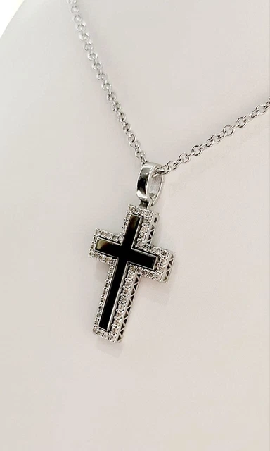 Collier Croix Damiani Emozioni Or Rose Brillant Avec Diamants - Neuf Avec étiquettes