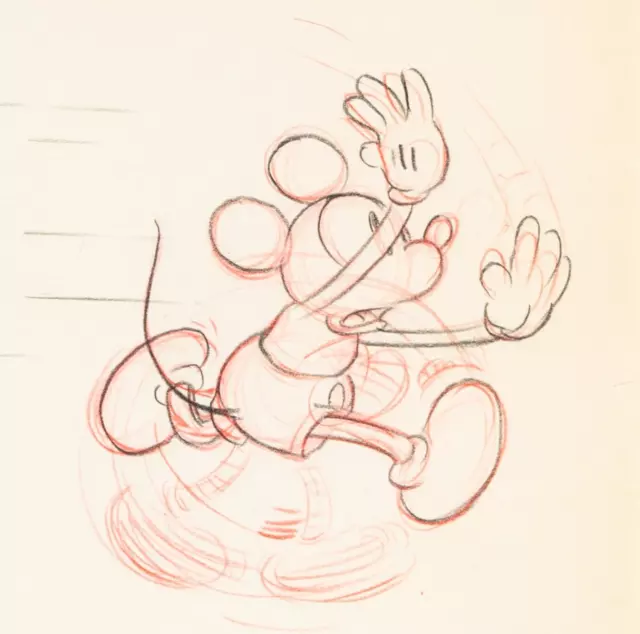 Walt Disney Studios of 1935 - Animation Drawing MICKEY MOUSE + CERTIFICATE