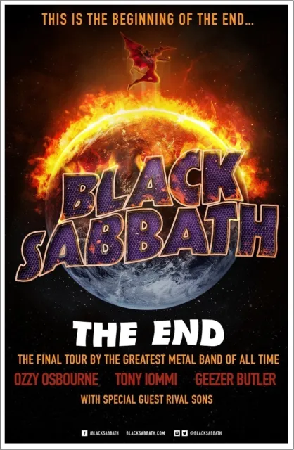 BLACK SABBATH The End Final Tour 2016 Ltd Ed RARE Poster! OZZY OSBOURNE