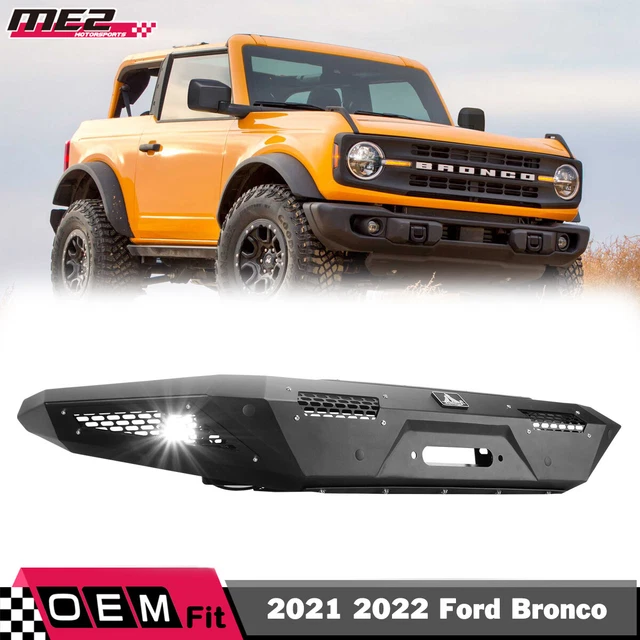 Gloss White Honeycomb Front Bumper Grille For 2021-2023 Ford Bronco - Modified With White Letters