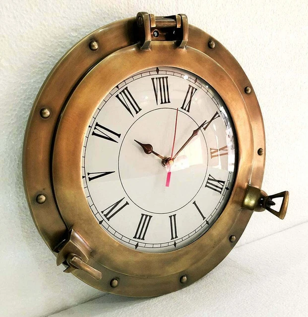 Antik Vintage Marine 12 " Messing Nautisch Schiff Wanduhr Heim Dekorativ
