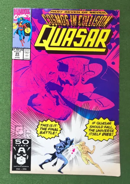 Quasar #25 Marvel Comics Copper Age Cosmic Avenger 1991 space hero vf