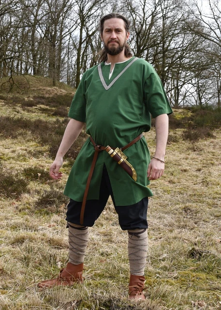 Tunique Médiévale Homme Ailrik - Manches Courtes, Col V, Bordure, Style Renaissance, Carnaval, Cosplay - 8