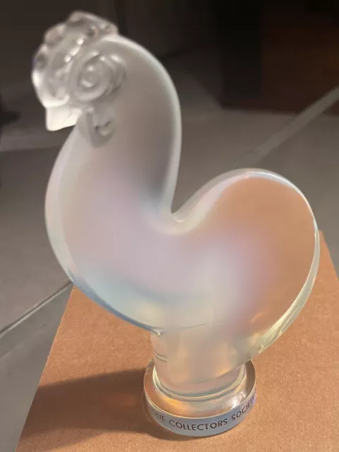 Lalique Collector's Society 1995 Opalescence Crystal Rooster Vintage No Box