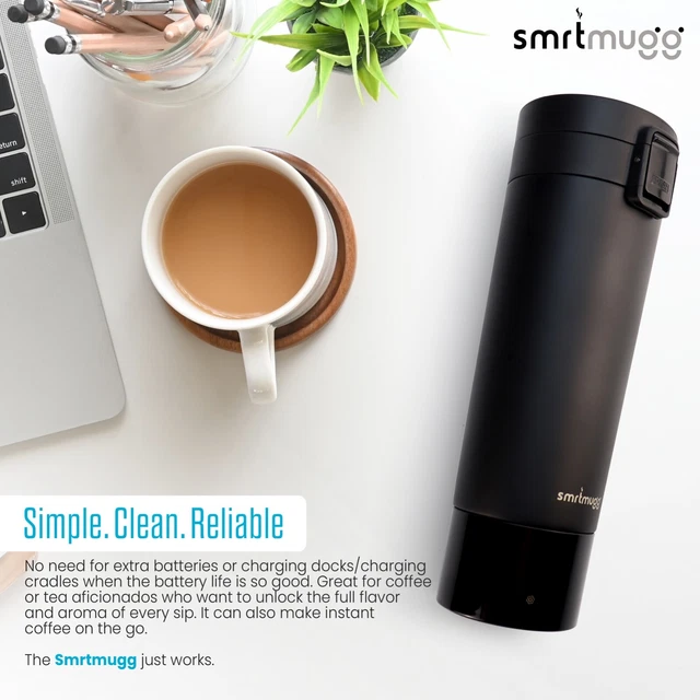 SMRTMUGG Heated Coffee Mug, All Day Battery Life, 10 oz capacity. 8