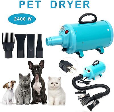2400W Home Dog Cat Pet Hair Grooming Dryer Blow Blaster Hairdryer 20ºC-55ºC New