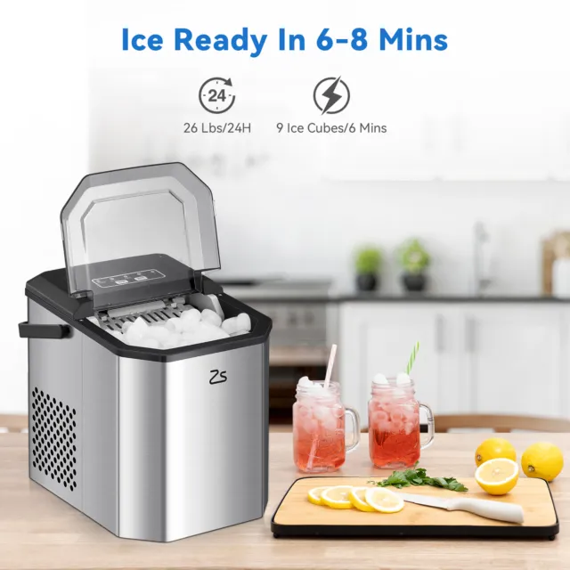 Mini Kugel Eis Countertop Protable Smart Ice Maker mit Eisschaufel 26lbs/24h  DE