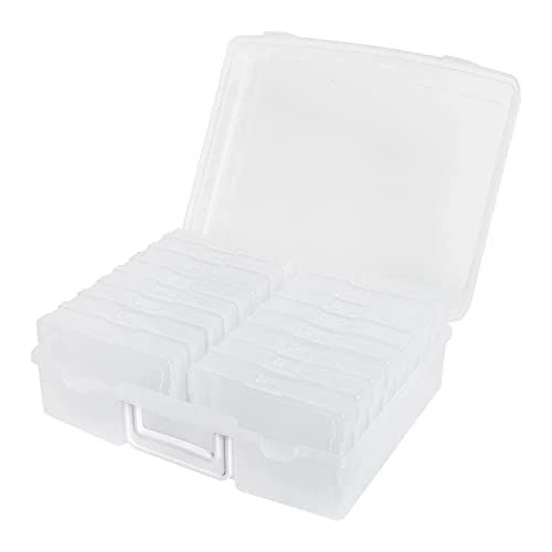 novelinks Photo Case 4" x 6" Box Storage - 16 Inner Keeper Clear