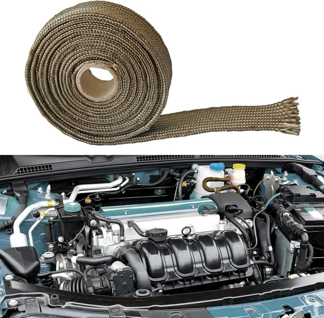1'' ID Titanium Heat Sleeve Fiberglass Exhaust Heat Shield for Car Wire Loom 10'