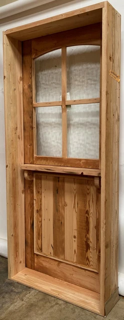 Rustic reclaimed solid Doug Fir DUTCH door architectural glass IN STOCK 24 hr 2