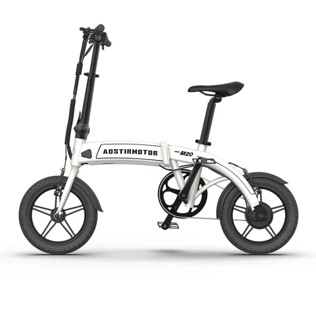 14 White Electric Bike 350W Motor Lightweight Foldable for Adults
