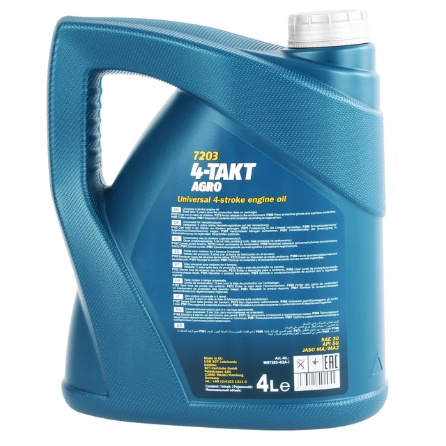 4-TAKT SAE 30 Api Sg Mannol Agro Viertakt 4T Motor-Öl Rasenmäher ...