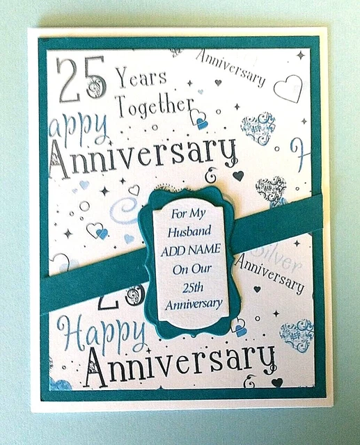 25TH WEDDING ANNIVERSARY Card for Husband with Personalized Name