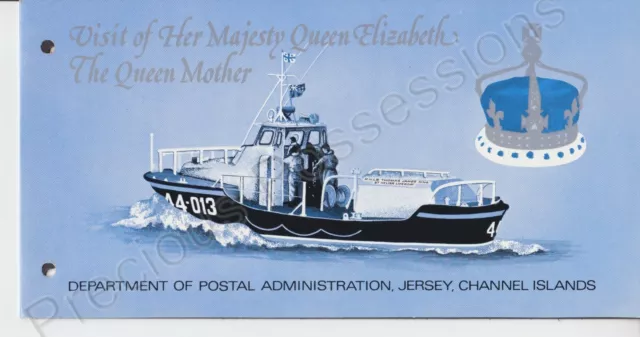 Jersey Mnh Presentation Pack Stamp Set 1975 Sg 123 Royal Visit Queen Mother