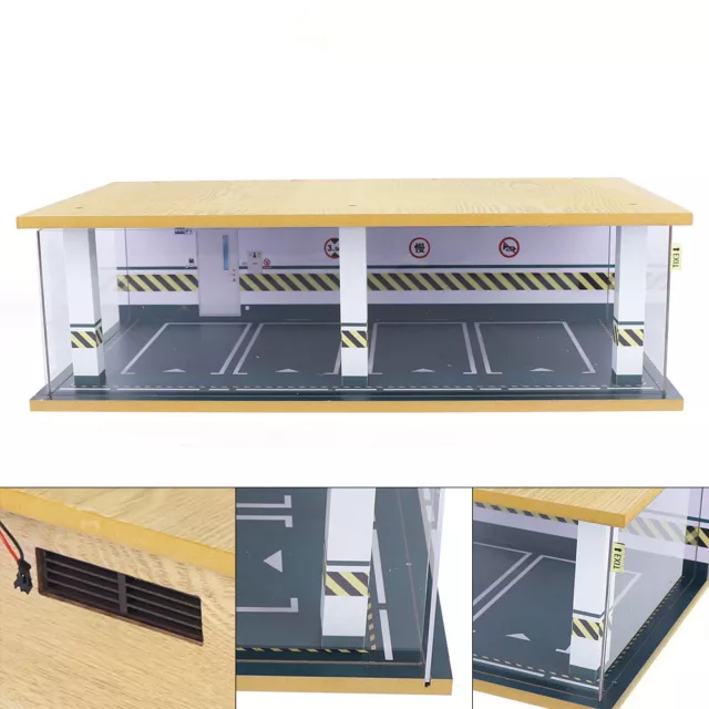 1:24 Car Parking Lot Model Scenery Background Garage Display Case Home Decor