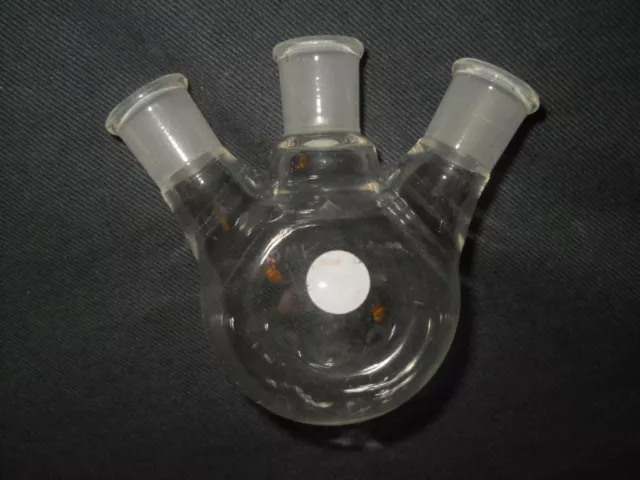 Ace Glass 14/20 Joints 100mL Angled 3-Neck Round Bottom Flask, Chipped