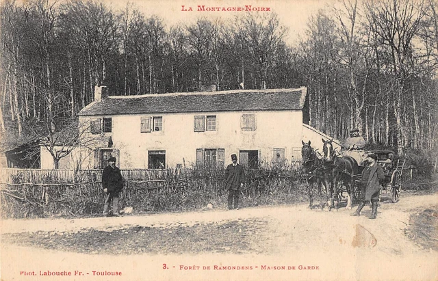 Cpa 11 The Black Mountain Ramondes Forest Guardhouse Stagecoach