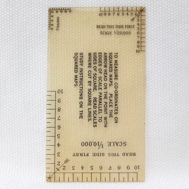 WW1 TRENCH MAP Grid Scale Ruler Squared Maps 1 10000 British Army 