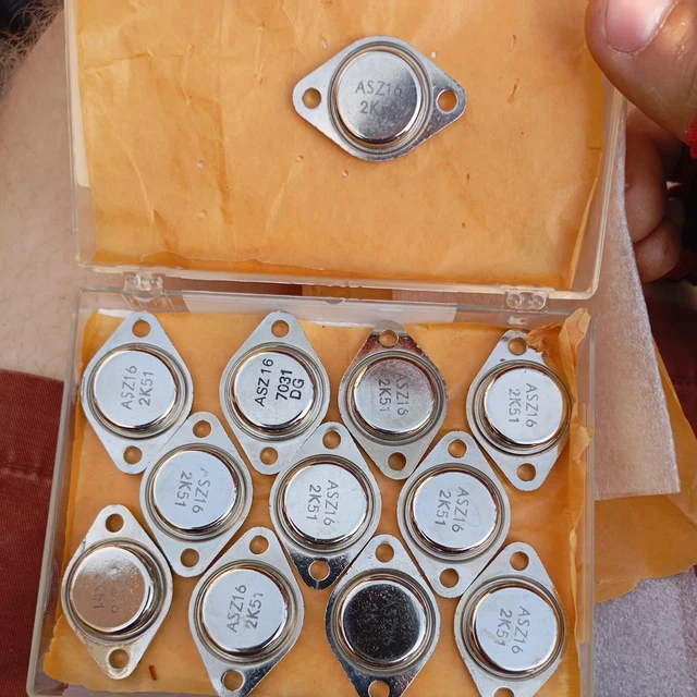 1x ASZ16 PNP Transistor 60V/8A/30W TO3 Germanium (Leistungstransistor