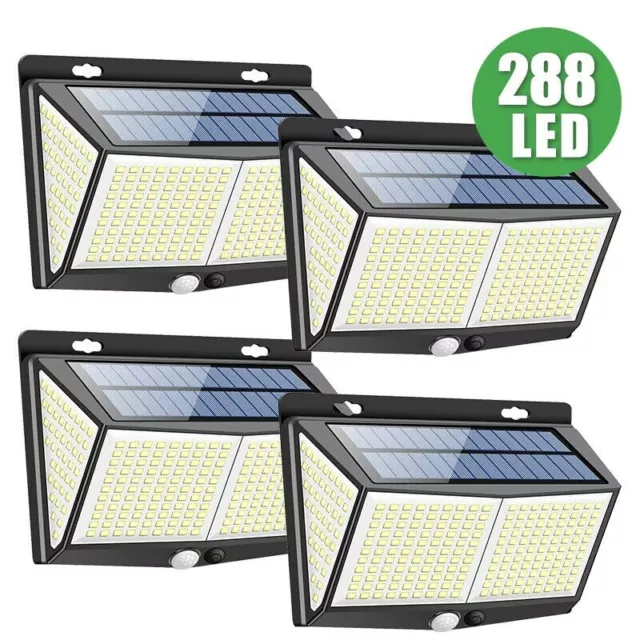 288 LED Solar Lights ower PIR Motion Sensor Wall Lamp Waterproof Outdoor Garden